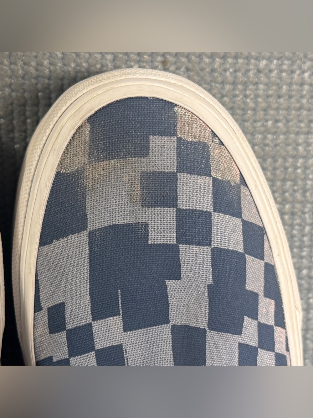 Vans Classic Slip-On Stackform Platform Blue Checker Sneakers Women’s Size 7.5 - Picture 6 of 10